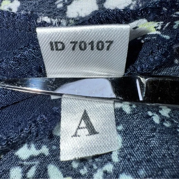 Ann Taylor Loft Floral Navy Dress Belted Sleeveless Small V-Neck - Picture 12 of 13